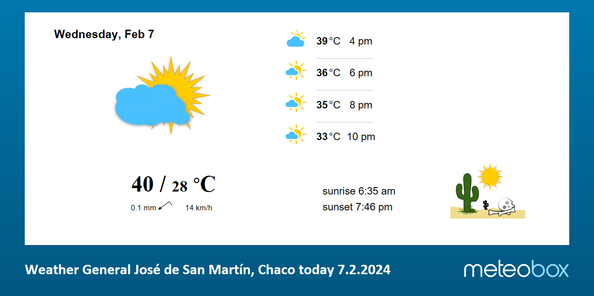 Weather General Jos de San Mart n Chaco Argentina today